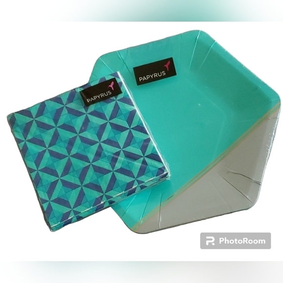 Papyrus 8 dessert plates geometric artsy disposable - Picture 2 of 7